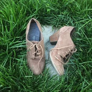 Faux Suede Oxford Heels
